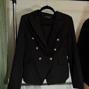 Elegant Black Blazer with Gold Accents